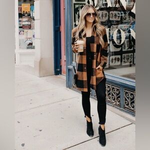 BB Dakota pumpkin and black fall coat